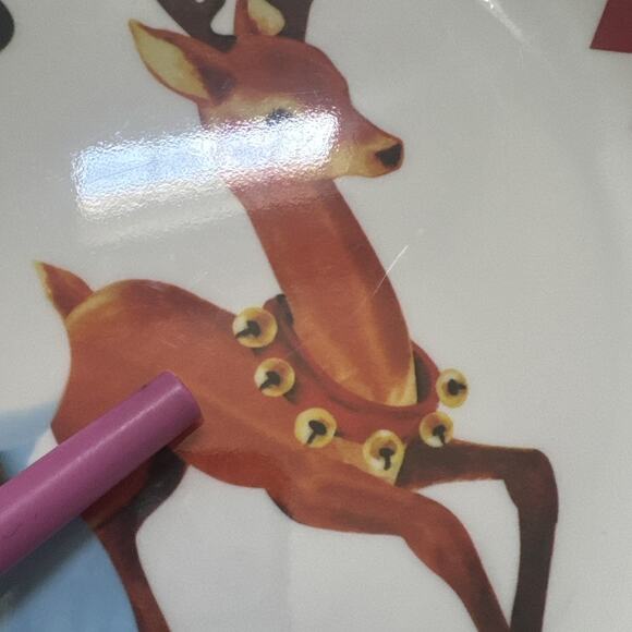 World Market Melamine 9" Christmas Plates Rudolph Olde World Holiday 5pc SET - Picture 7 of 8